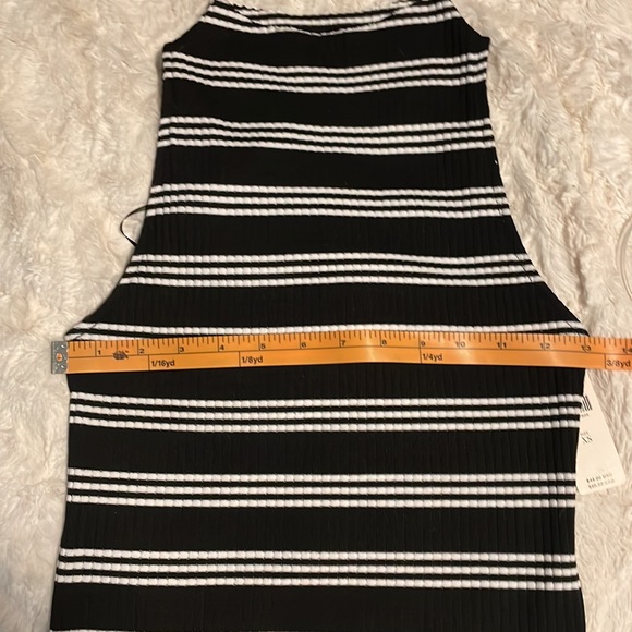 Anthropologie Maeve Mock Neck Tank Size XS Black & White Stripe Sleeveless NWT - Picture 6 of 10